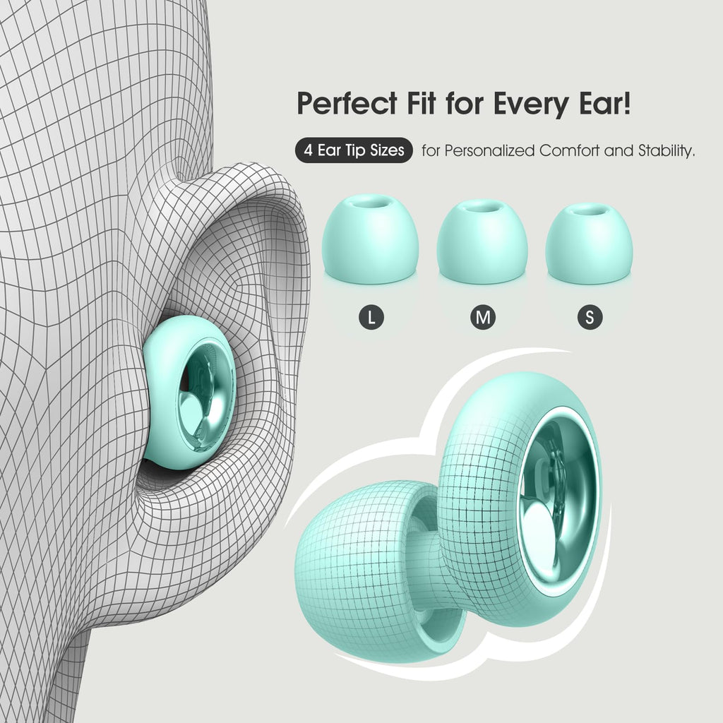 Vosaf Ear Plugs for Sleeping Noise Cancelling, Soft Ear Plugs for Concert, 45dB Reusable Ear Plugs for Noise Reduction with 8 Ea