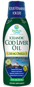 Icelandic Cod Liver Oil | Maximum Strength 1144mg of Liquid Omega 3 Fish Oil | Wild-Caught Natural Omega-3 Fish Oil for Heart, B