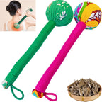 OnVisit 2PCS Long Size Lymphatic Drainage Manual Massage Hammer for Full Body, Back Massage Hammer Taichi,Wormwood Massage Hamme