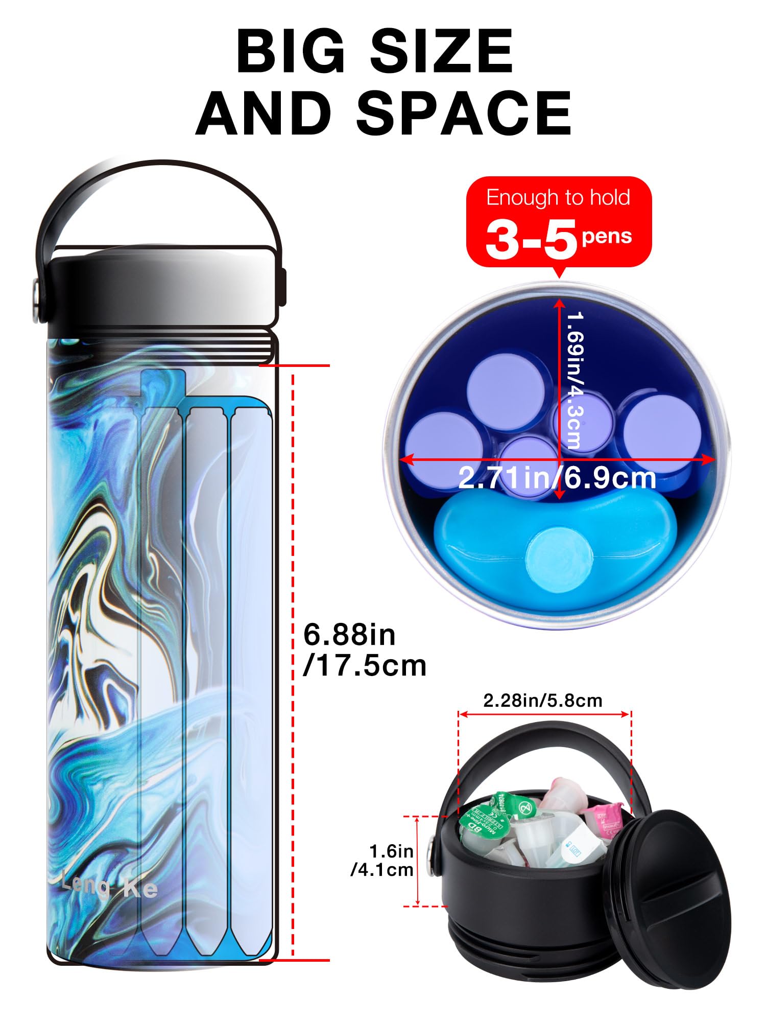 Leng Ke 24H 5 Pens Insulin Cooler Travel case Temp Display Medication Cooler for Medicine Travel TSA Approved Ice Pack Diabetic