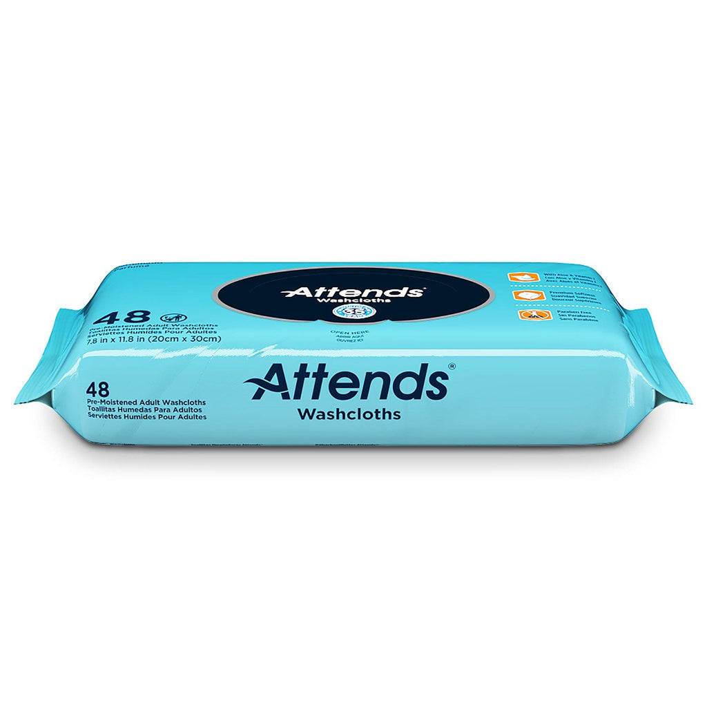 Attends Washcloths Convenience Pack 48 Washcloths Per Package.
