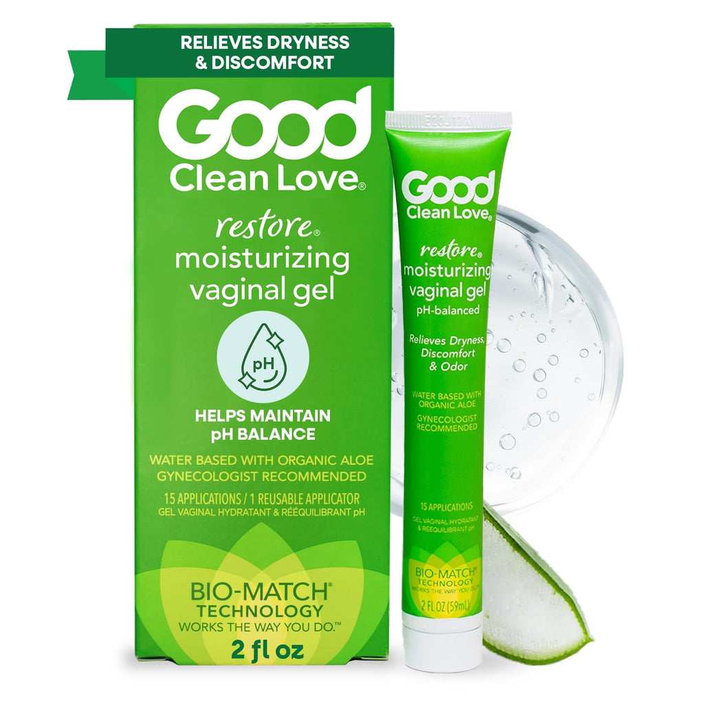 Good Clean Love Restore Moisturizing Vaginal Gel, pH-Balanced Vaginal Moisturizer, Water-Based Feminine Care with Aloe Vera & La