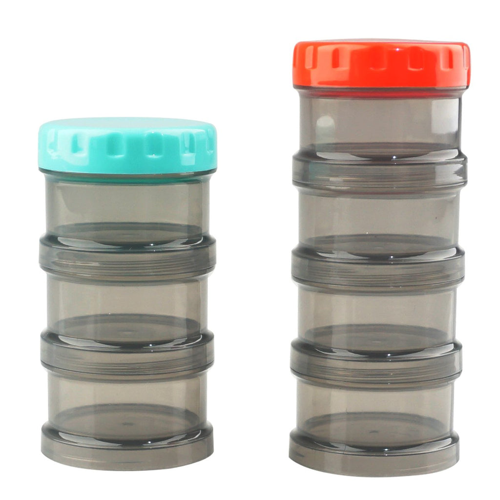 7 Day Pill Organizer Case Stackable Weekly Supplements Vitamins Pills Holder Dispenser Large Translucent Black with Extra Lid