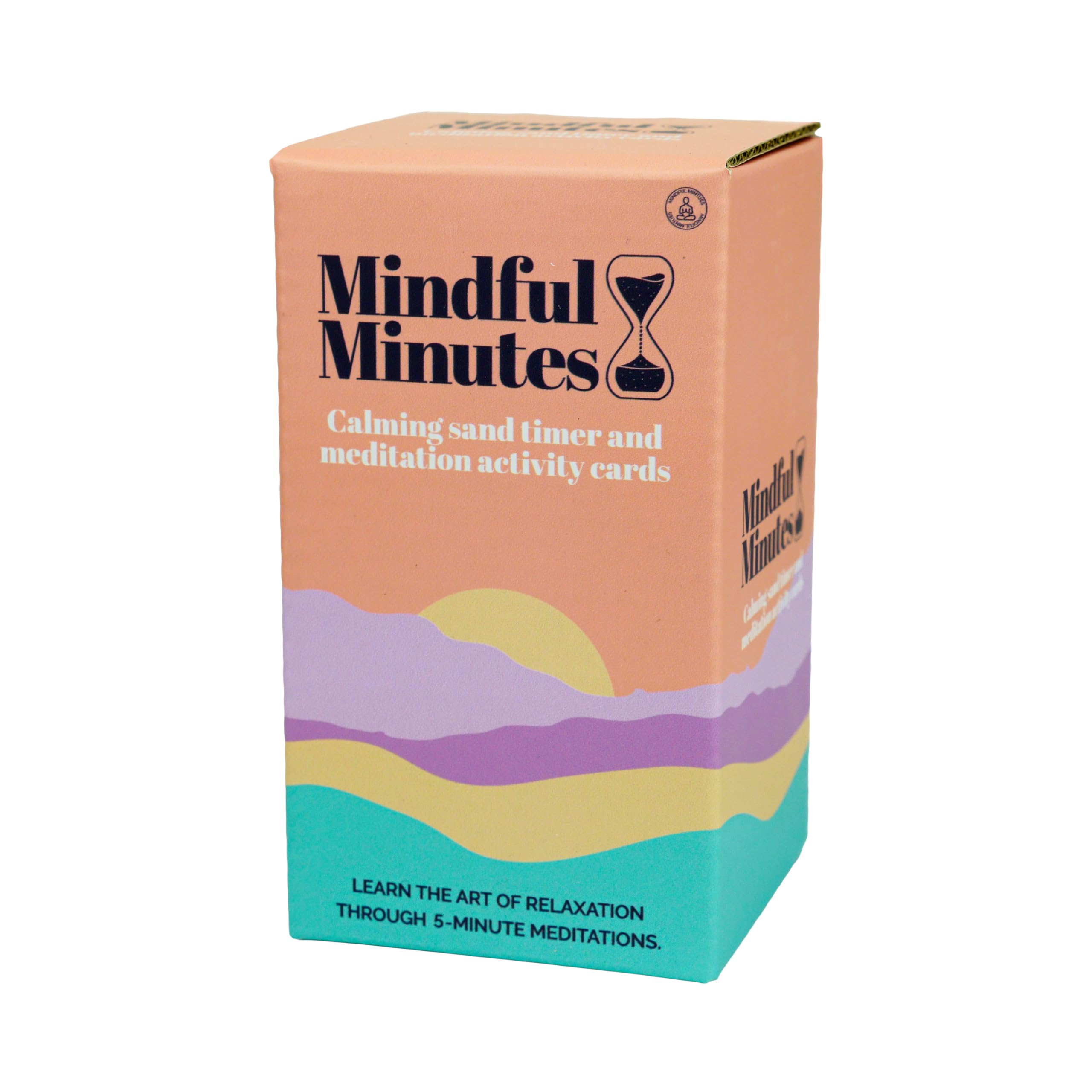 Gift Republic Mindful Minutes Meditation Cards and 5 Minute Sand Timer Calming Meditation Gift Mindfulness Self-Care Affirmation
