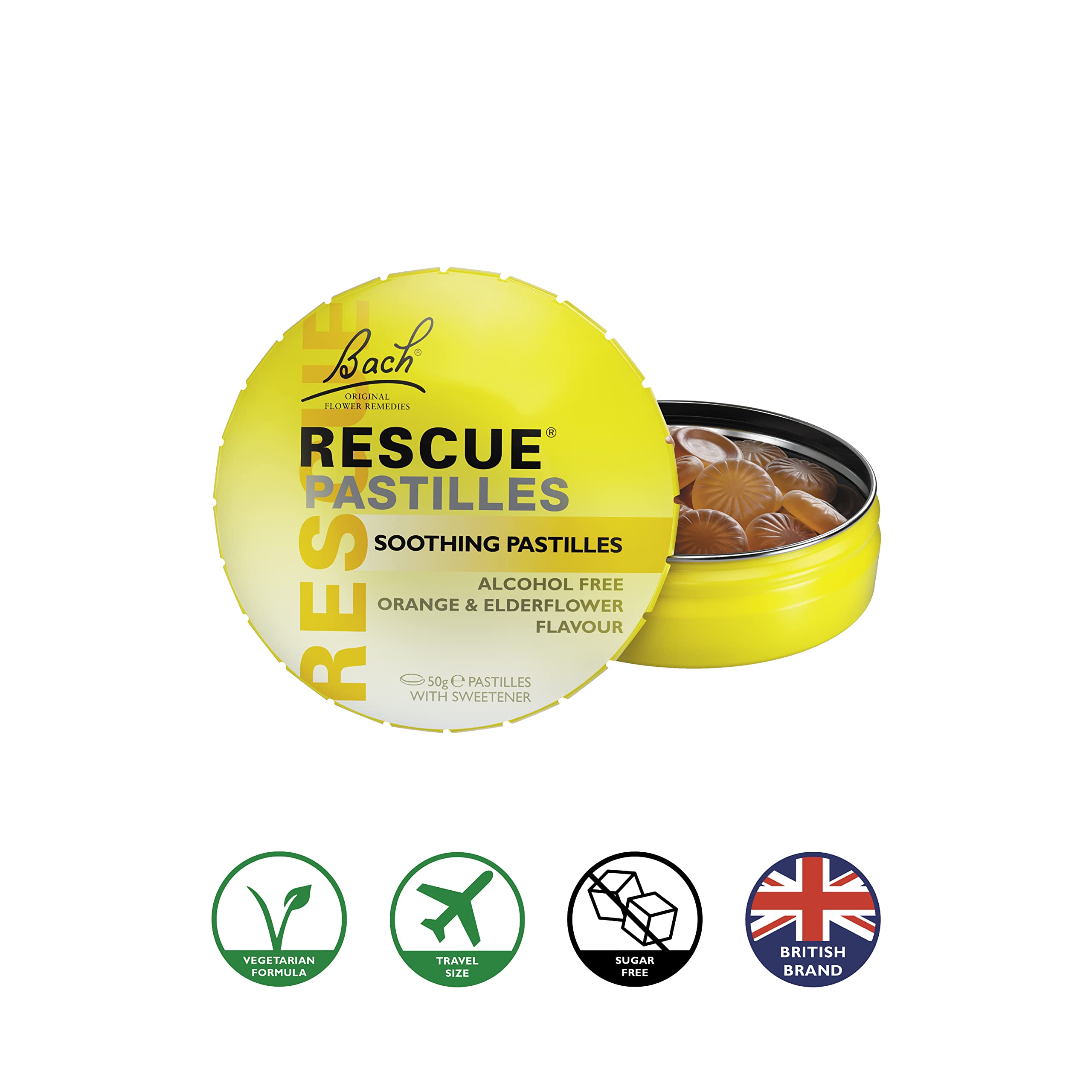 RESCUE Pastilles Orange and Elderflower 50 g