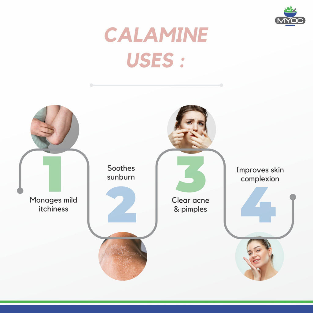 MYOC Calamine Powder | Cosmetic Grade Powder for Skin, Soap Making, and Itching - 200g / 7.05 Oz (Pack of 2)