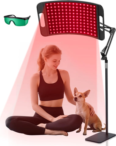 KingPavonini Red Light Therapy for Body, 140 LEDs Large Panel with Stand, 660nm Red & 850nm Infrared LightTherapy, RedLight Ther