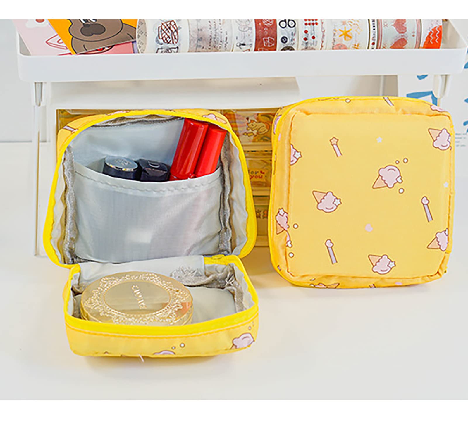 2 Pack Sanitary Napkin Storage Bag Small Portable Menstrual Cup Nursing Pad Storage Pouch, Traveler Friendly Menstrual Period Ba