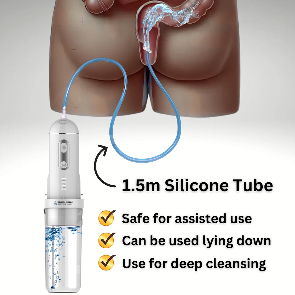 ENEMAPRO-200ml Travel Enema Kit for Fast Constipation Relief & Colon Cleanse | Use Standing, Sitting or Lying Down | 5 Nozzles,