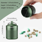 MEECN Keychain Pill Holder, Box, Aluminum, Waterproof Container, Pill Organizer for Outdoor Travel Camping,Size: 1.6 x 1.6 x 2 i