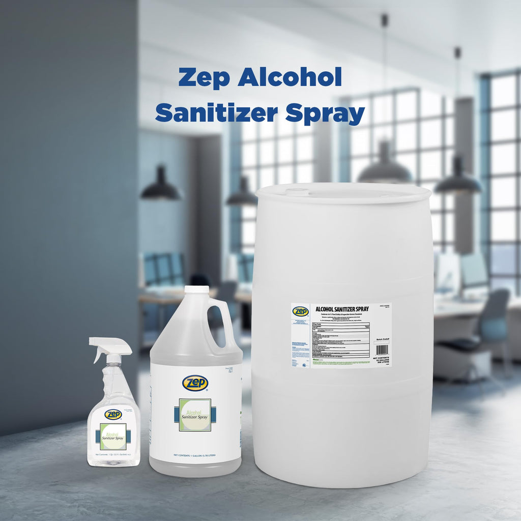 Zep Alcohol Hand Sanitizer Spray Refill - 1 Gallon (Case of 4) 90024-70% Ethanol-Based, Non-Foaming for Dispensers, Manufactured