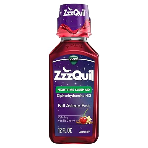 ZzzQuil, Nighttime Sleep Aid Liquid, 50 mg Diphenhydramine HCl, No.1 Sleep Aid Brand, Fall Asleep Fast, Non-Habit Forming, Calmi