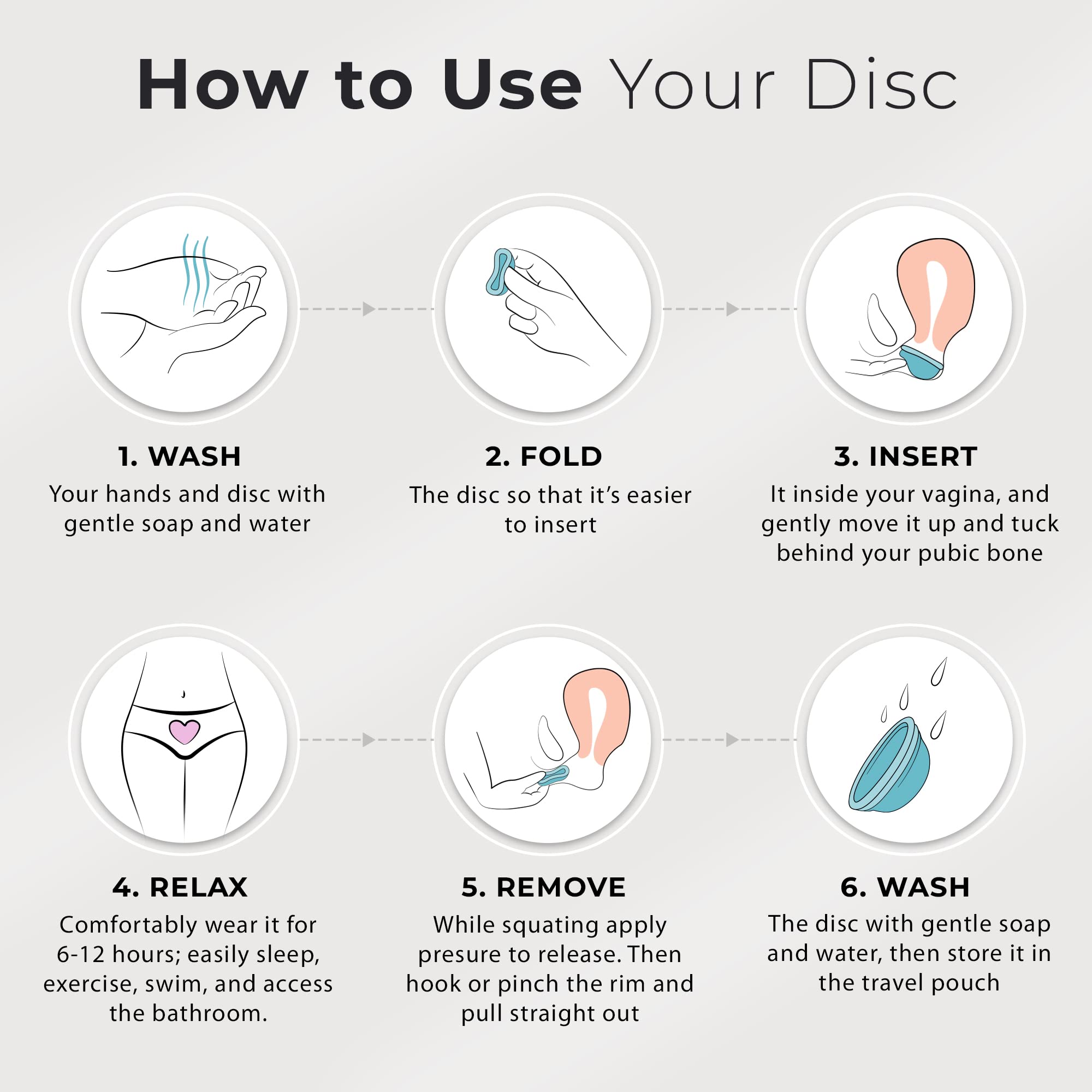 CareCup Reusable Menstrual Disc - Set of 2 Menstrual Cup - Soft Period Disc for Women Designed with Flexible, Medical-Grade Sili