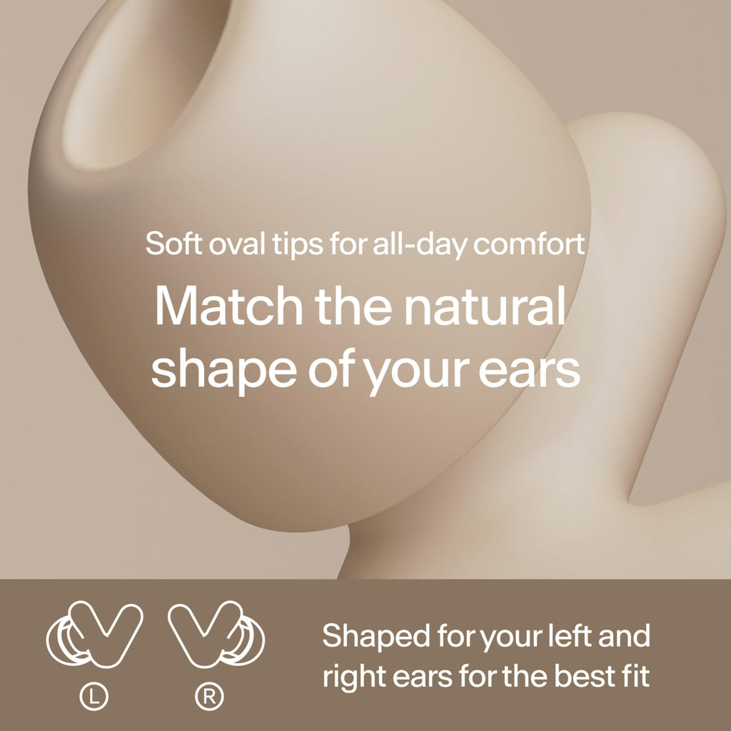 Alpine Silence Earplugs for Sleep, Focus & Travel - V-Shape Snug Fit & Soft Oval Tips - 4 Sizes XS/S/M/L - Comfortable, Reusable