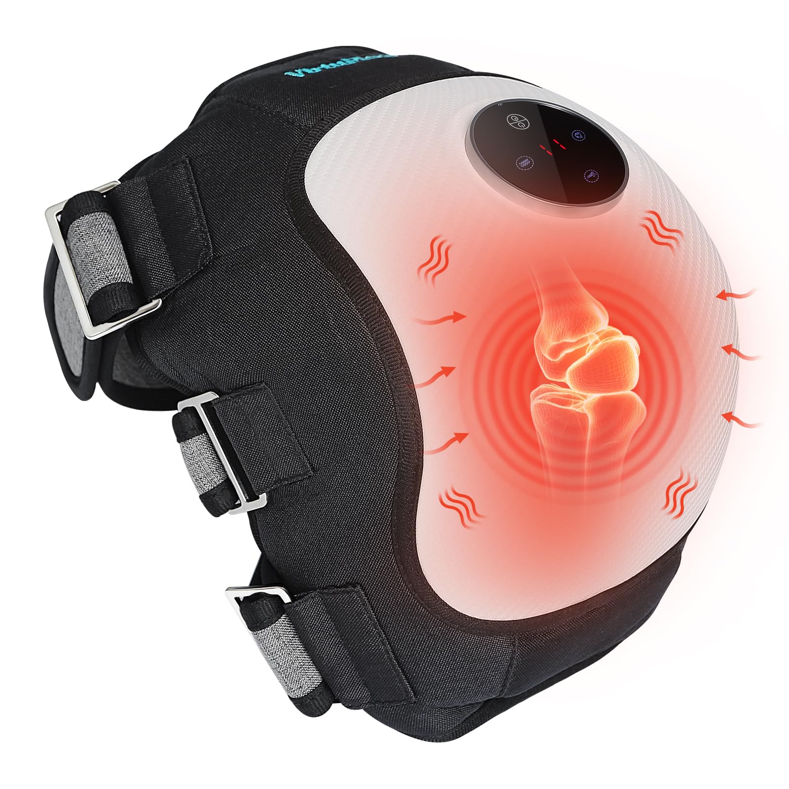 Electric Knee Massager for Relaxation, Heating Pad with 3 Vibration Modes, Heated Knee Brace Wrap, 5000mAh High-capacity Battery