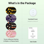 Kovoq - Dexcom G7 Over Patches, 16 Printed Waterproof Dexcom Stelo & G7 Over Patches, 1 Hardshell Cover for Enhanced Safeguard,