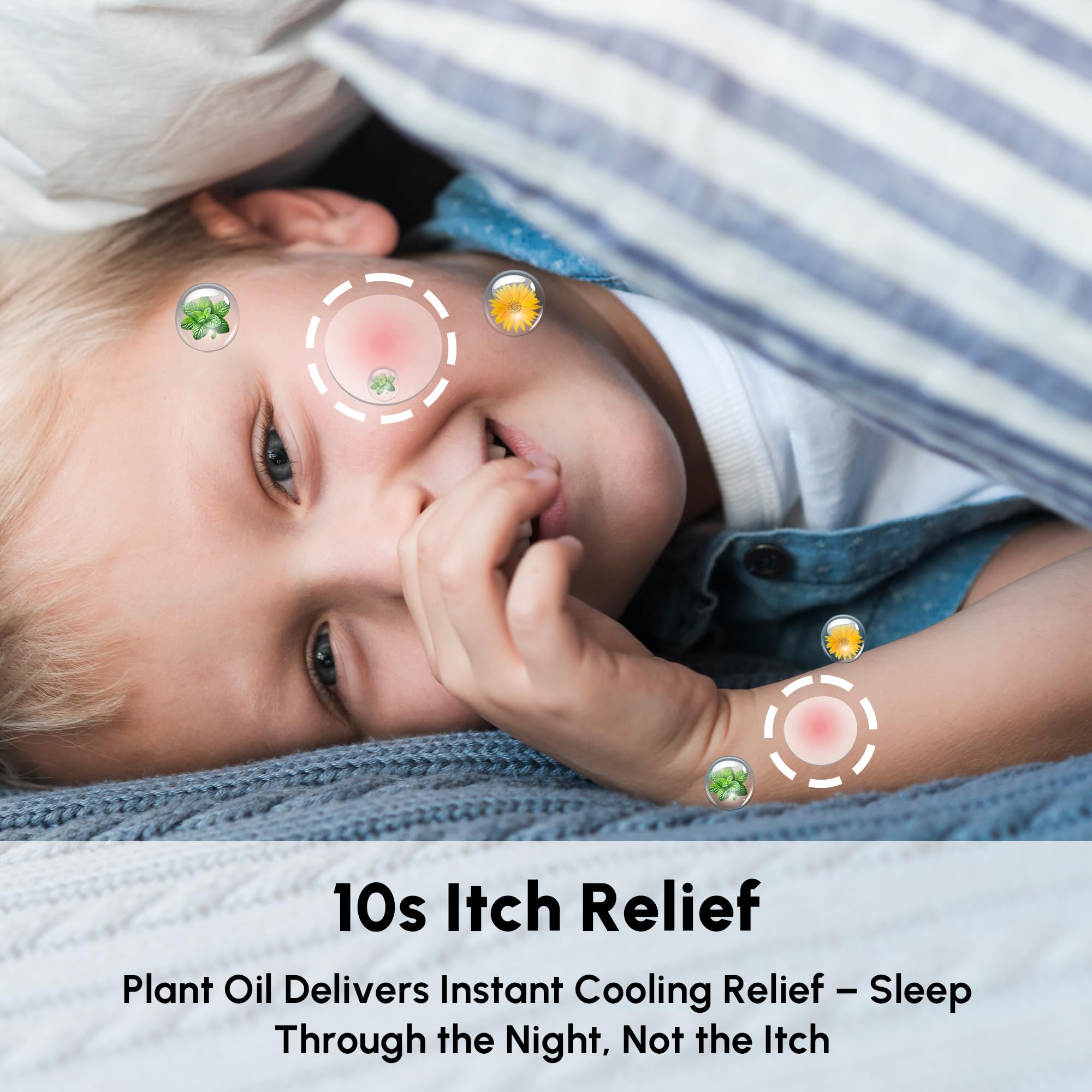 Uhaurouy Itch Relief Patches for Kids, 3 Sizes Natural Bug Bite Relief Stickers, Fast Reduce Swelling & Itching, Camping Hiking