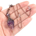 Loveliome Healing Crystal Pendulum for Divination, Wicca Dowsing Balancing Spiritual Resin Gemstone Point Pendant,Citrine