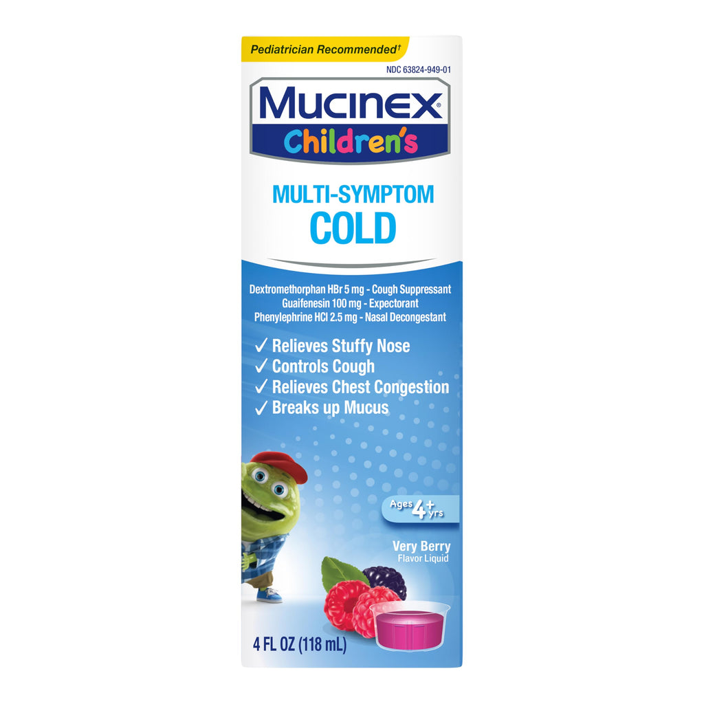 Mucinex Childrens Multi-Symptom Cold Relief Liquid- Relieves Stuffy Nose, Chest Congestion, Cough & Mucus, Expectorant & Cough 