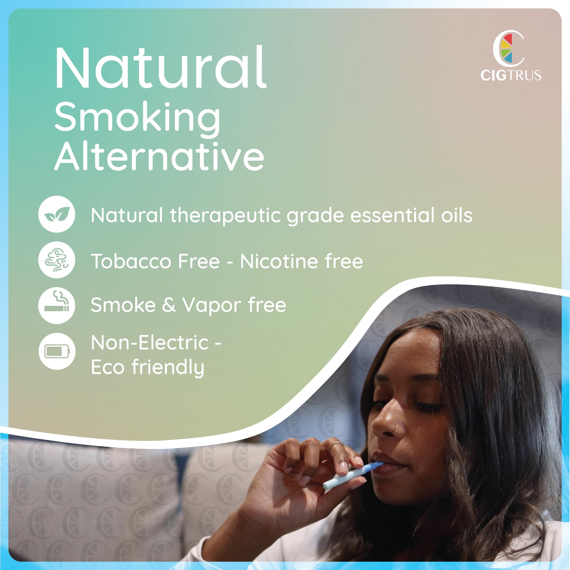 Nicotine-Free Smoking Alternative Inhaler (6-Piece) Natural Habit Replacement - Tobacco-Free, Non-Electric Craving Relief - Quit