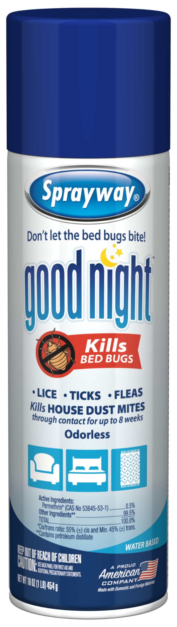 Sprayway SW003R Good Night Aerosol Spray, 16 oz