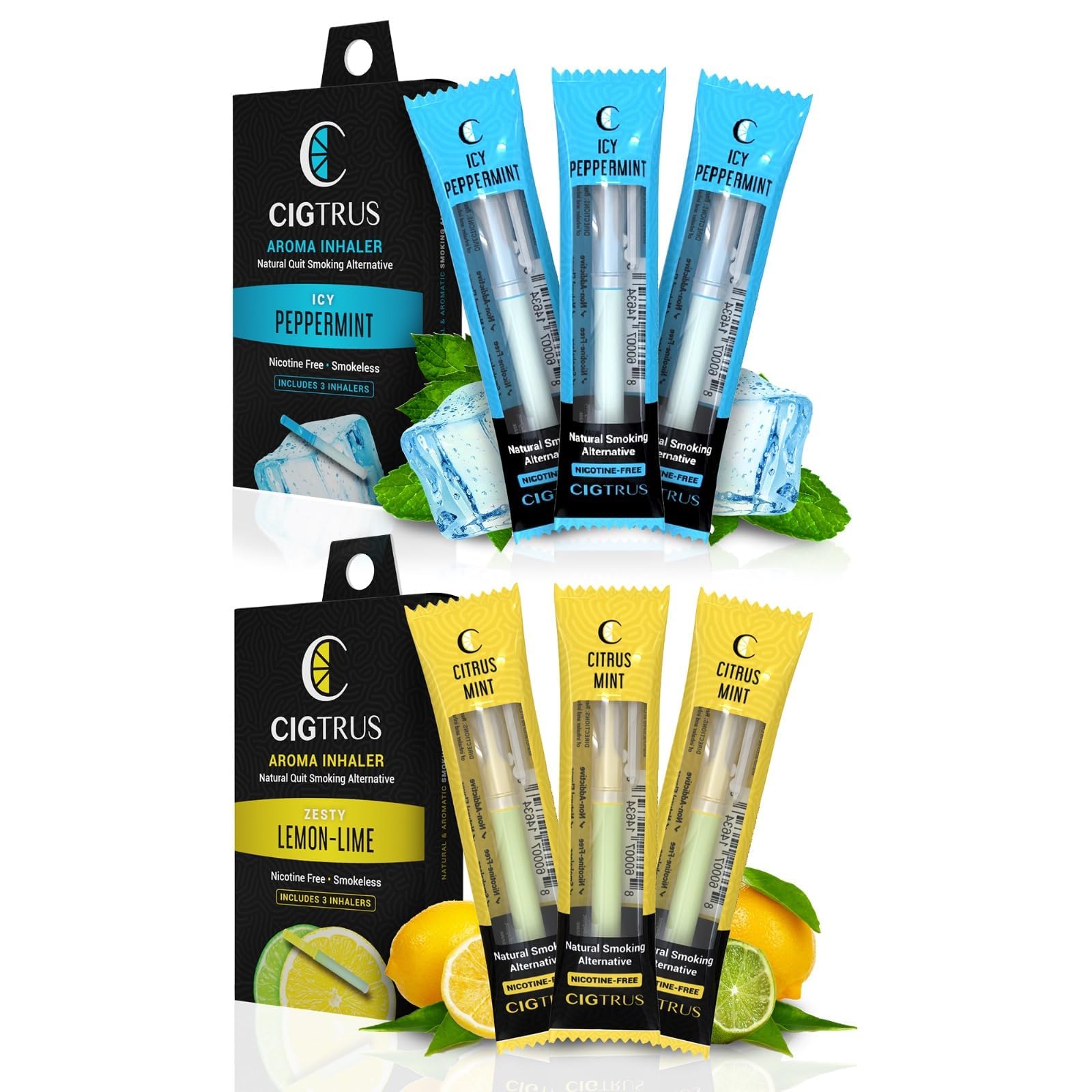 Nicotine-Free Smoking Alternative Inhaler (6-Piece) Natural Habit Replacement - Tobacco-Free, Non-Electric Craving Relief - Quit
