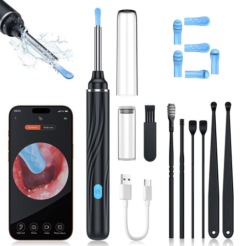 Tomaje Ear Wax Removal Tool Camera, Ear Cleaner with Camera, 1080P HD Ear Camera and 6 LED Light, Ear Wax Removal Kit with 6 Ear