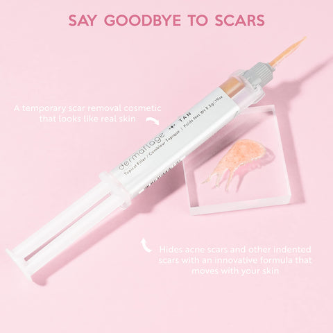 Dermaflage Scar Filler Kit - Medium Cool - Deep Scar Cover and Waterproof Concealer for Acne Scars Wrinkles, and Ice Pick Scars 