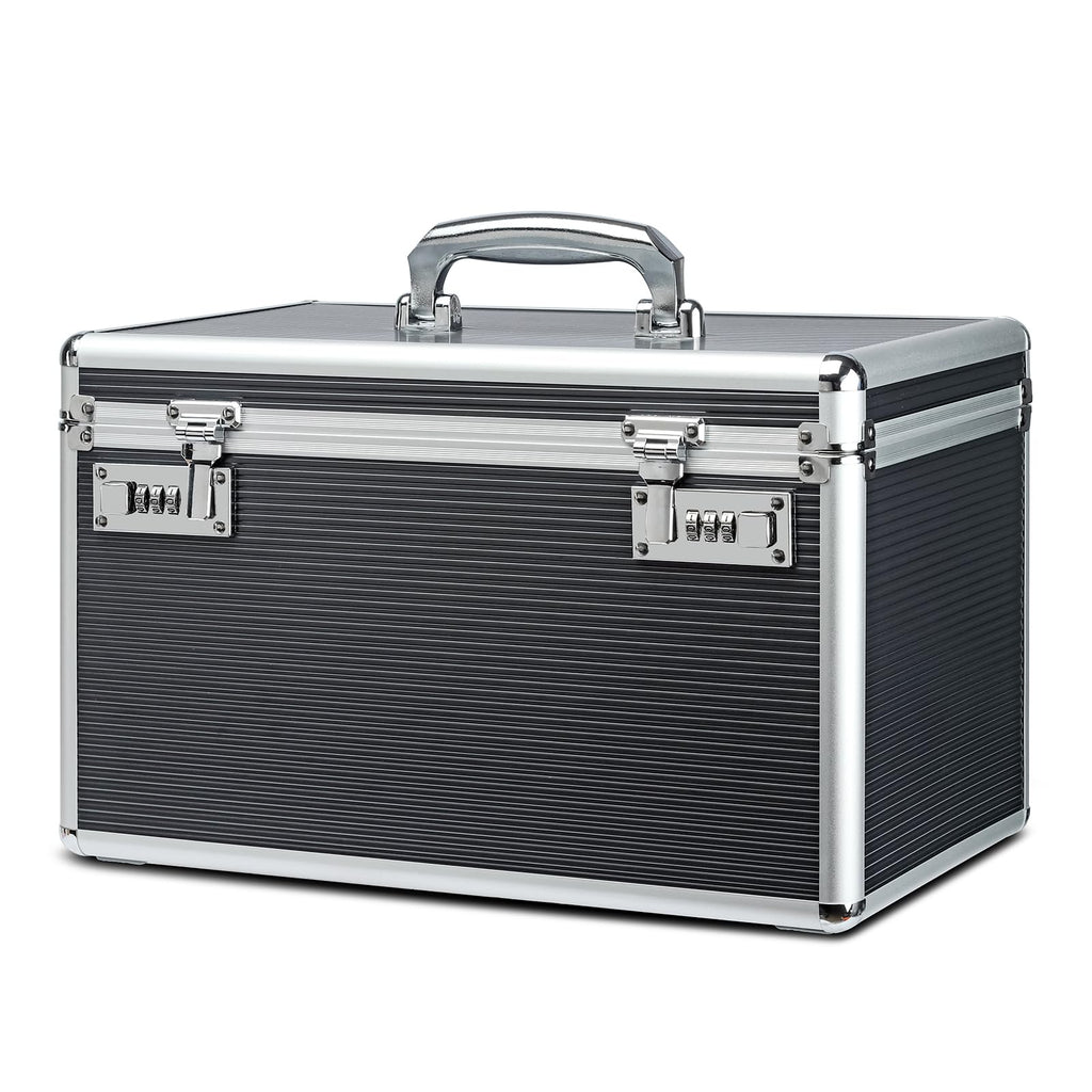 HEWEI WORKS Large capacity Locking Box,Lockable Medication Box with Portable Storage Case, 15 x 8.7 x 9.3 Inch, Childproof Medic