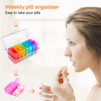 Zoksi Pill Organizer 2 Times a Day, Weekly 7 Day Pill Box, Daily Am Pm Pill Organizer, Travel Pill Case for Medicine, Fish Oils,