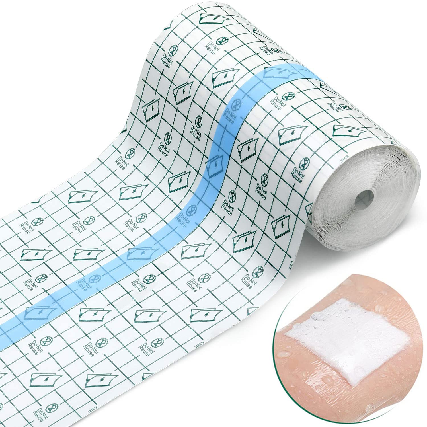 Anzailala Transparent Stretch Adhesive Bandage Clear Waterproof Bandages Dressing Tape For Shower Tattoos(15Cm * 2 M)