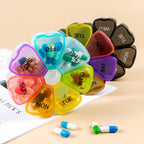 CNMUCI 7 Day Pill Case for Medication, Vitamins, Fish Oils, Supplements, Travel Pill Box (Glitter Clear)