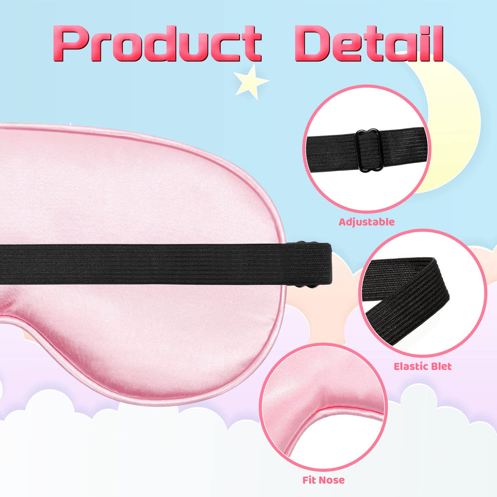 24 Pack Silk Eye Mask for Kids Smooth Soft Multicolor Blindfold with Adjustable Strap Lightweight Eye Cover Children Sleeping Ma