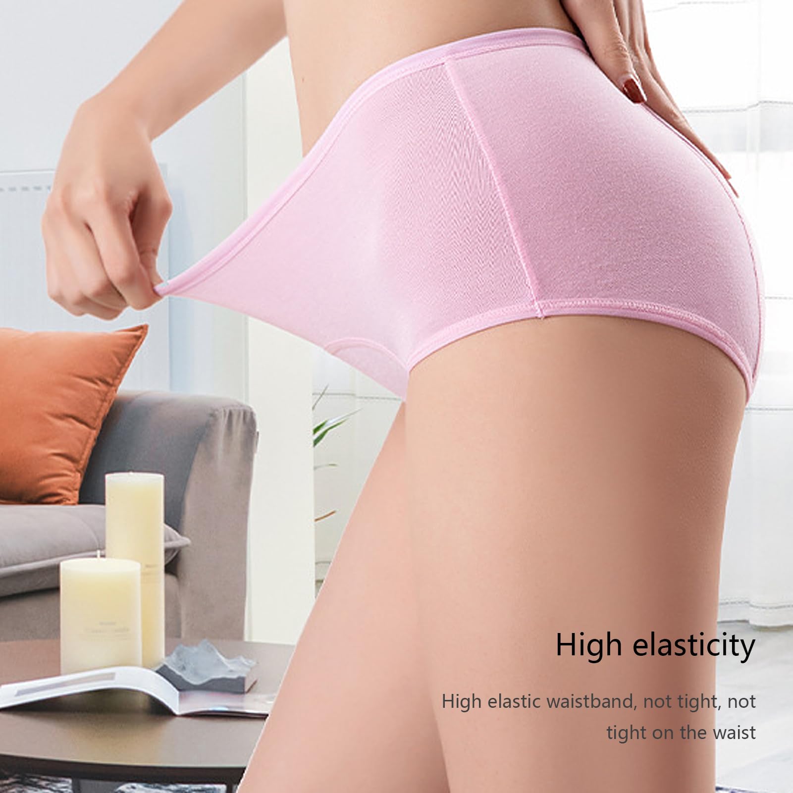 Incontinence Underwear for Women, Cotton Incontinence Protective Briefs, Overnight Plus Size Panties, 6Pcs,Multi Colored,4XL