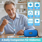 MOSKESON 24h Insulin Cooler Travel Case - TSA Approved Medication Diabetic Cooler for Travel with Thermometer Temperature Displa