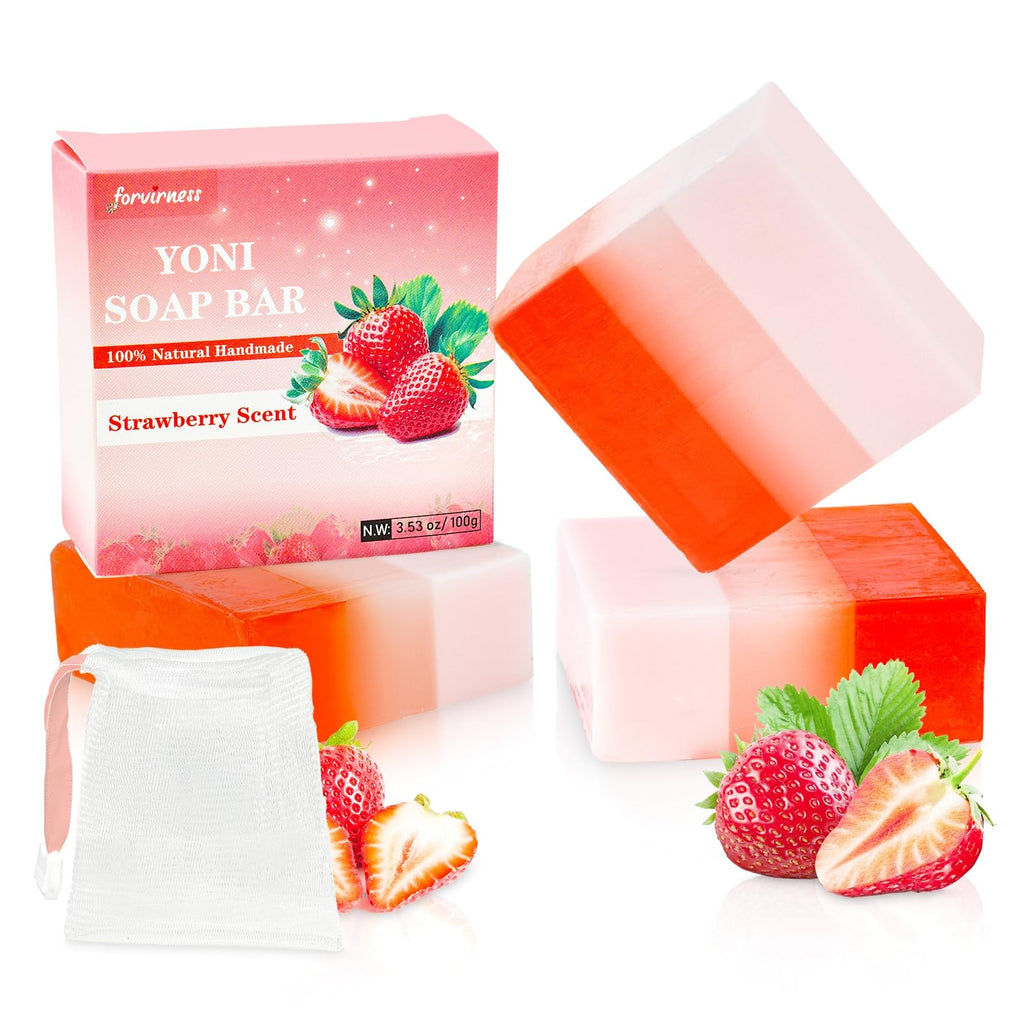 3pack Yoni Soap Bar, Yoni Wash for Women Ph Balance, Feminine Vaginal Intimate Soap for Women, Natural Organic Care Bar, Body Wa