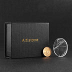 Artistone White Crystal Thumb Worry Stones for Anxiety Polished Oval Gemstone Chakra Rock Clear Quartz Healing Stone Reiki Women