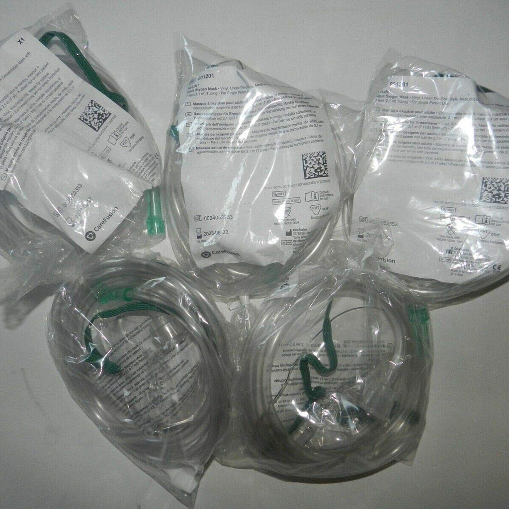 Oxygen Adult Mask 7 Ft Tubing Pack of 5