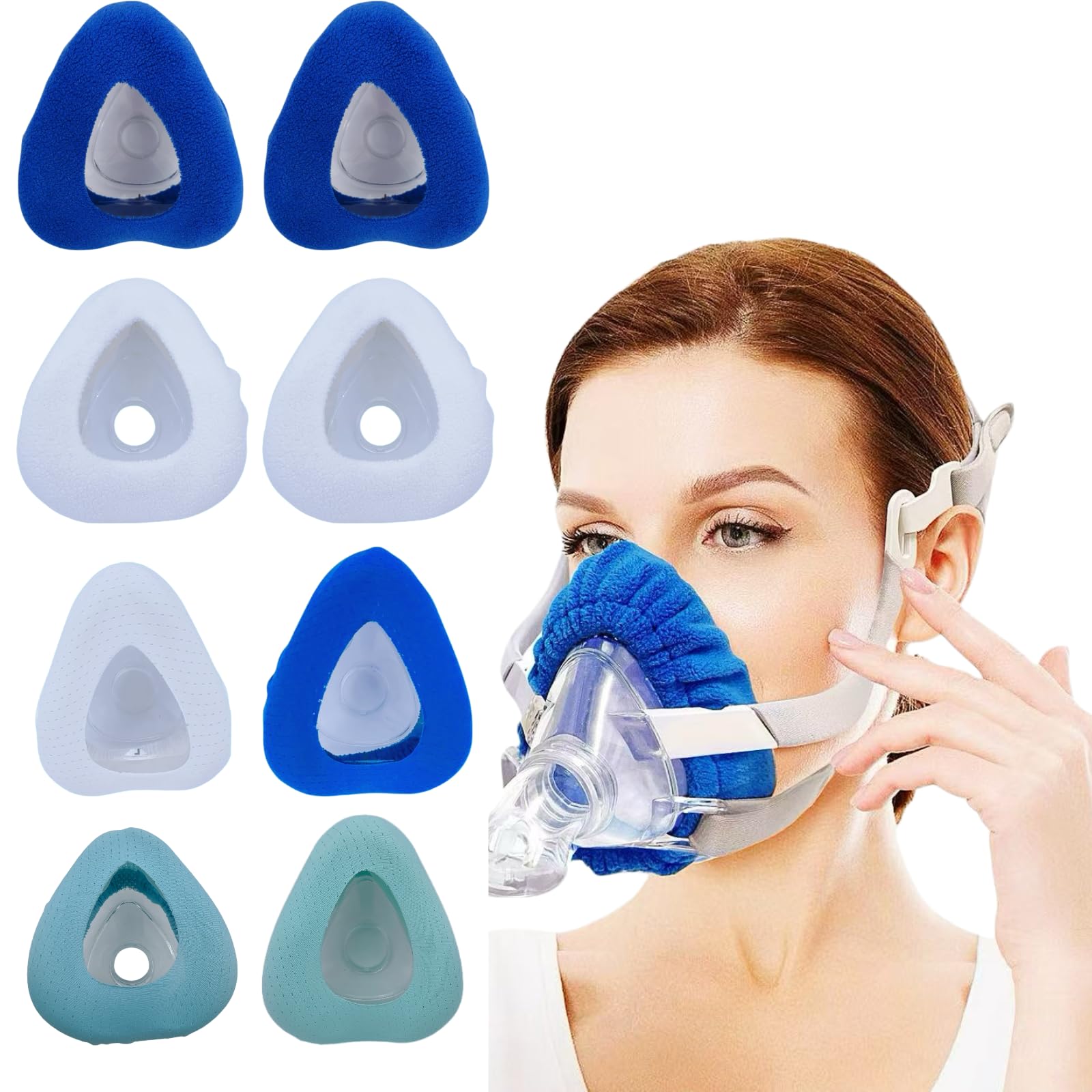 playWooWgo 8 Pack CPAP Mask Liners One Size Fit All Full Face Masks Improve The Comfort of Wearing The Mask (4 PCS Comfort Silky