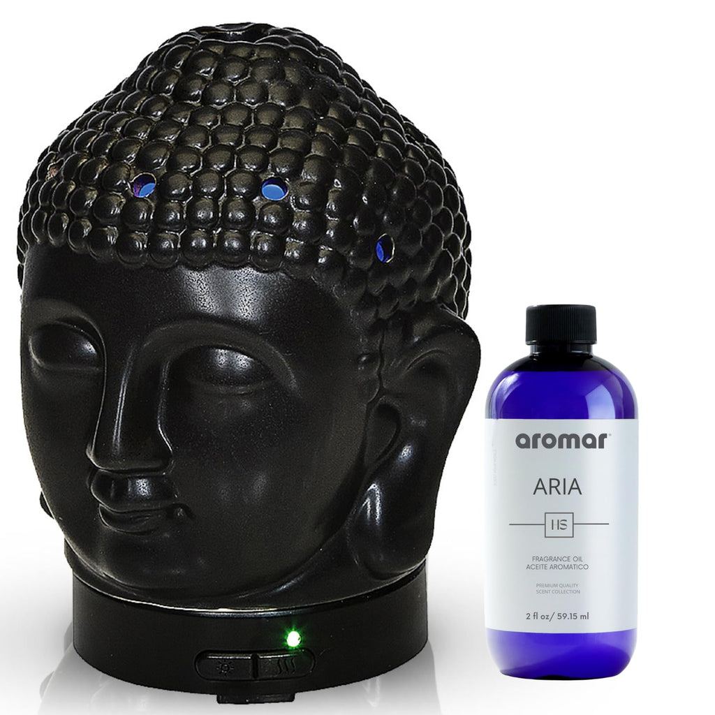 Aromar Buddha Ceramic Diffuser, Black