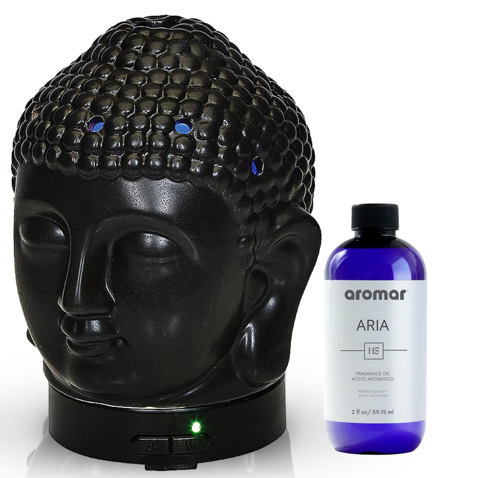Aromar Buddha Ceramic Diffuser, Black