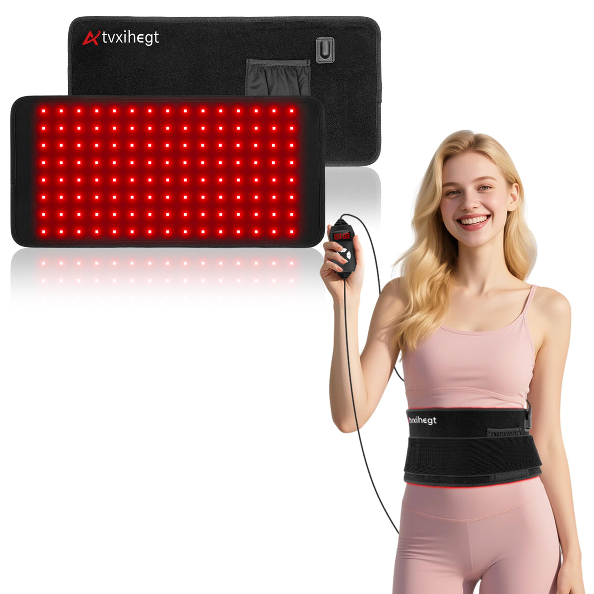 Red Light Therapy Pad for Body Knee Neck Back Shoulder, 16 Infrared Belt
