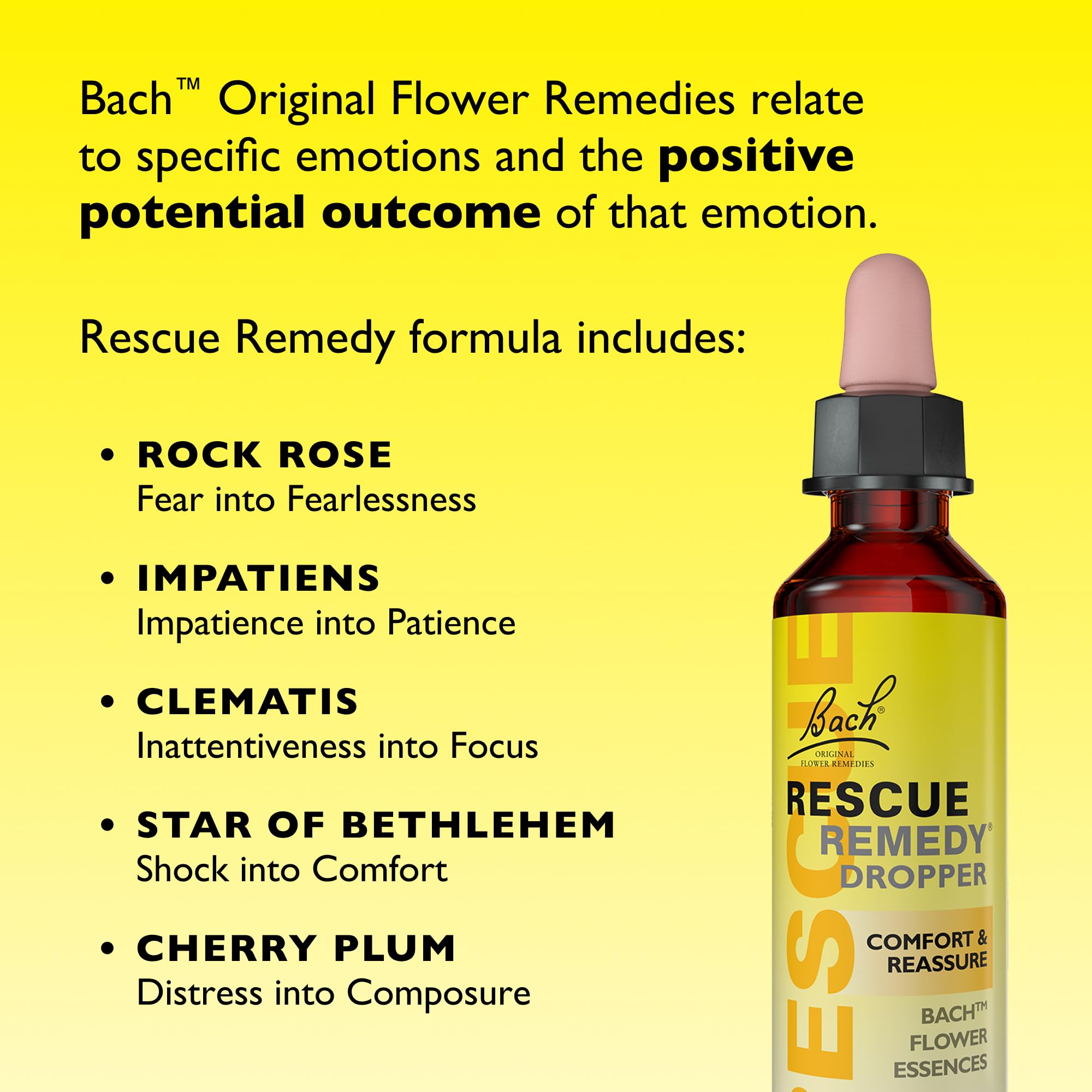 RESCUE REMEDY Dropper, 20mL Natural Homeopathic Stress Relief