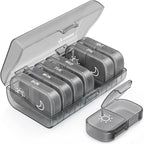 AUVON XL Weekly Pill Organizer 2 Times a Day, Pill Box 7 Day with One-Side Large Openings for Easy to Use, Gray AM PM Pill Case 