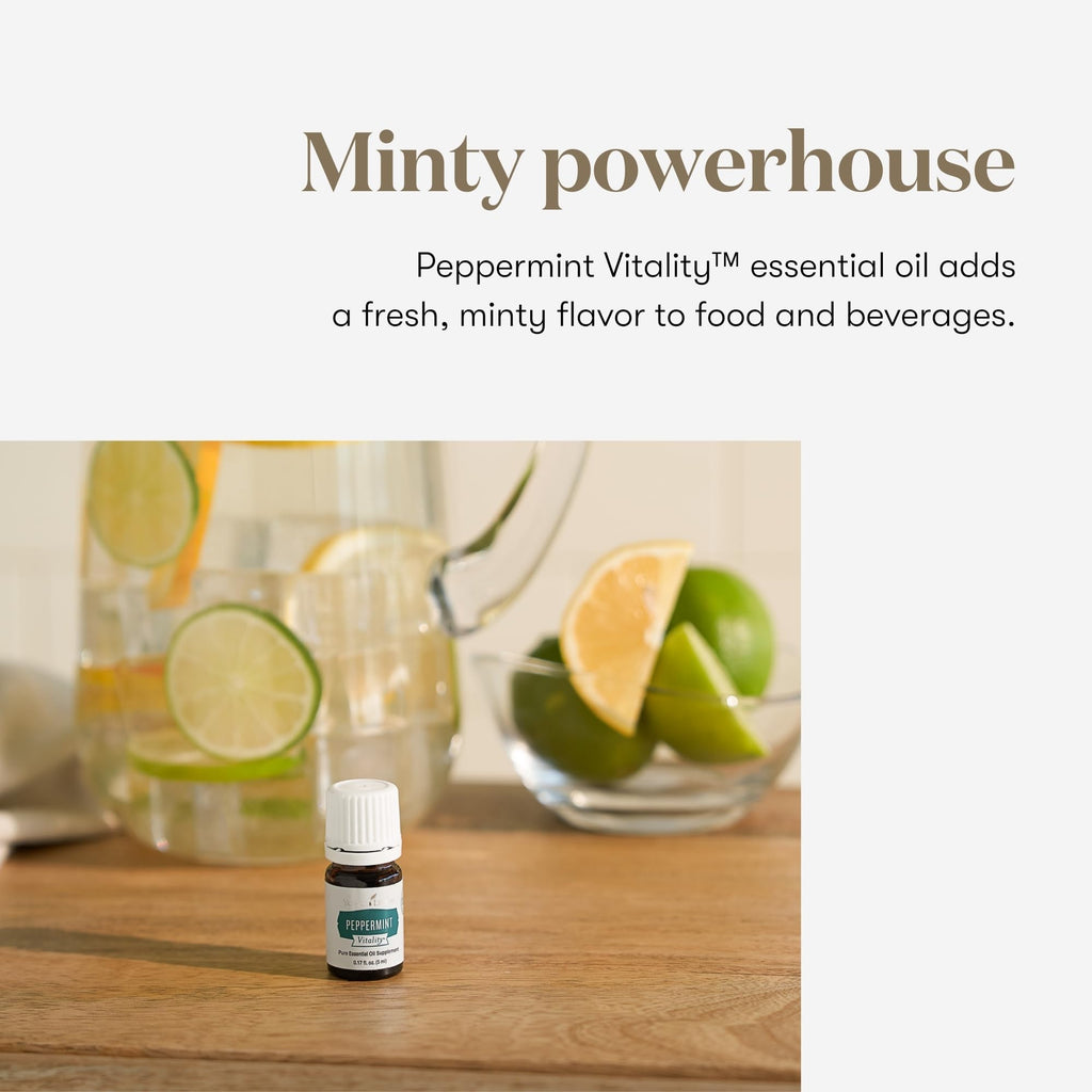 Young Living Peppermint Vitality Essential Oil 5ml - Refreshing Aroma | Health & Wellness | Enhances Culinary Creations with a F