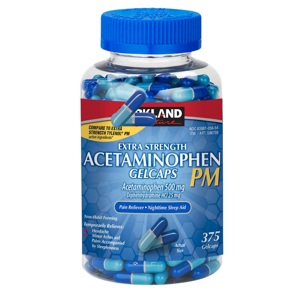 Acetaminophen 500mg PM Extra Strength 375 Gelcaps [k.] (Pack of 01)