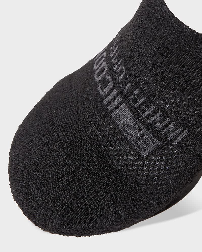32 DEGREEES Men's 6 Pack Comfort No Show Socks | Anti-Odor | Cushioned Heel | Arch Support | Active | Casual | Work, Black, Medi