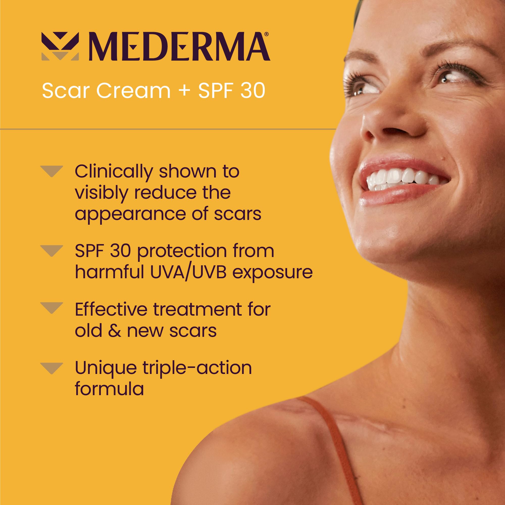 Mederma Scar Cream Plus SPF 30, Sunscreen, Protects from Sun Damage, Reduces the Appearance of Scars, 0.7 Ounce, 20 grams (Packa