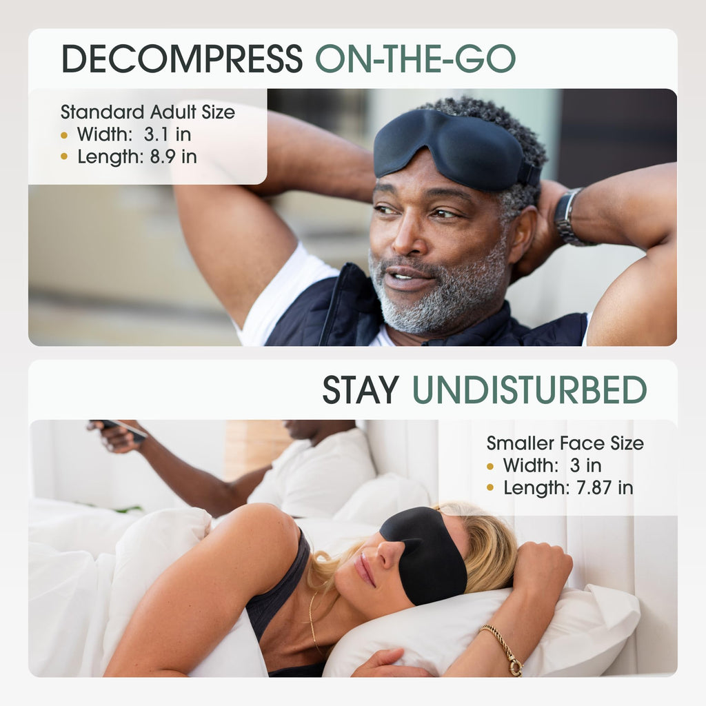 Nidra Sleep Mask, Contoured Blackout Sleeping Mask, for Men & Women - Standard Size, Blue