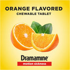 Dramamine Chewable Formula Motion Sickness Relief, 8 Orange Flavored Tablets each (Value Pack of 2)